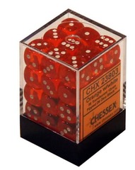 36 Orange w/wht Translucent 12mm D6 Dice Block - CHX23803